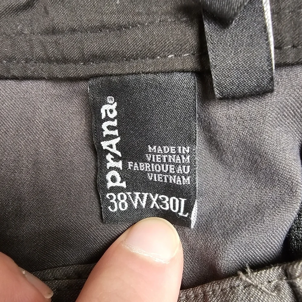Prana Stretch Slim Fit Alameda Performance Hiking Outdoor Pants Nylon Mens 38x30